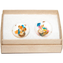 Load image into Gallery viewer, Large Dome Stud Earrings with Gold Leaf
