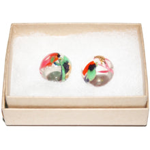 Load image into Gallery viewer, Medium Dome Stud Earrings with Gold Leaf