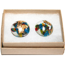 Load image into Gallery viewer, Large Dome Stud Earrings with Gold Leaf