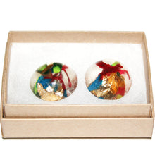 Load image into Gallery viewer, Large Dome Stud Earrings with Gold Leaf