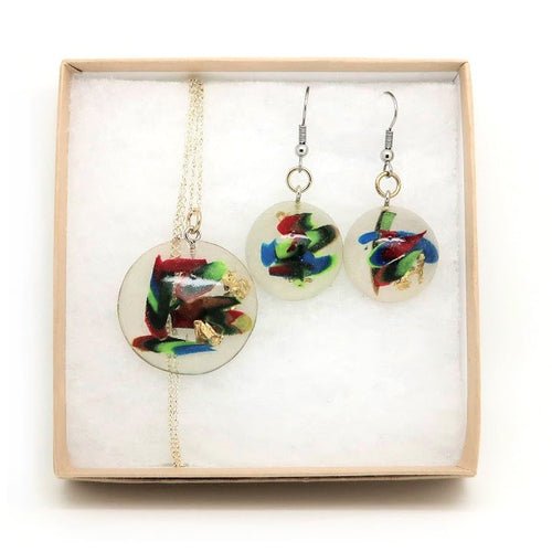 Dome Necklace + Dome Hook Earrings