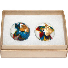 Load image into Gallery viewer, Large Dome Stud Earrings with Gold Leaf