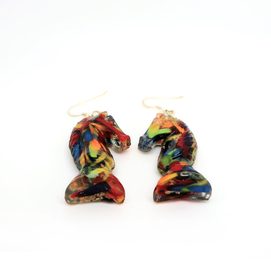 Chess piece hook earrings