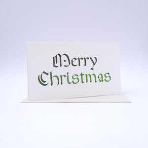 Merry Christmas Calligraphy Rounded Black/Green