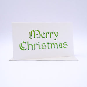 Merry Christmas Calligraphy Rounded Green
