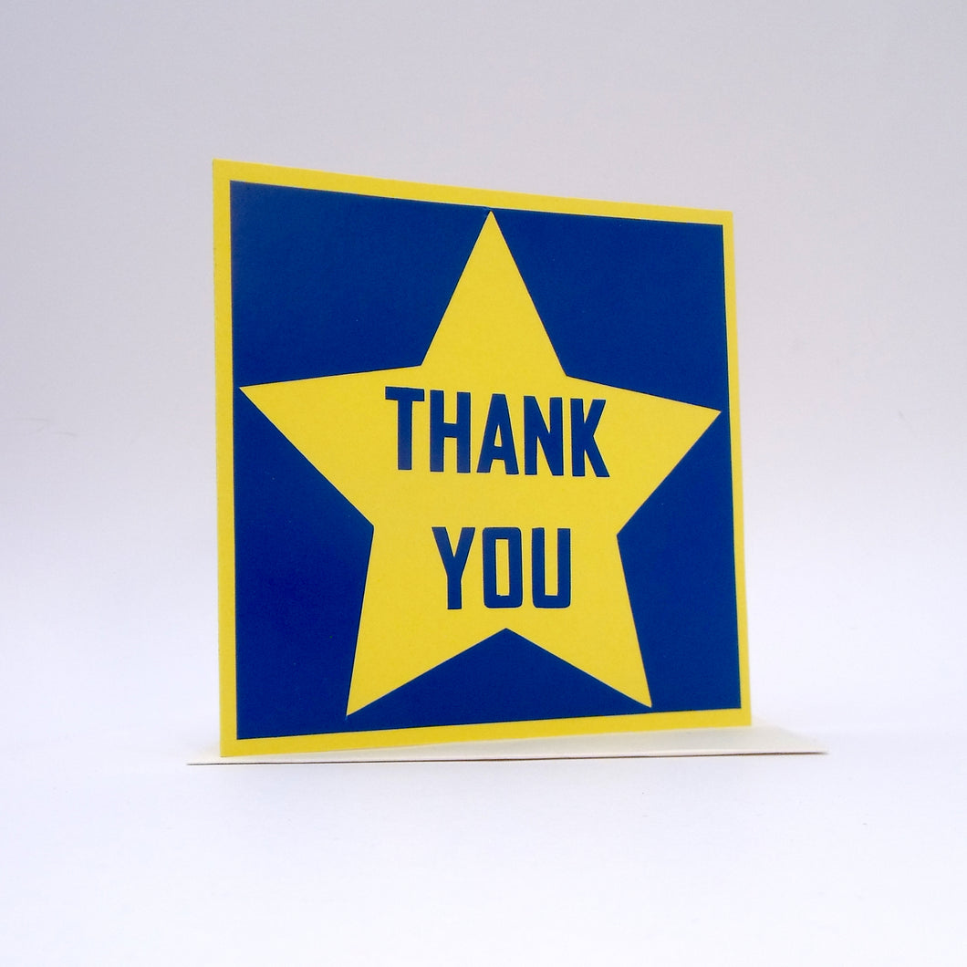 Thank You Blue and Yellow Star